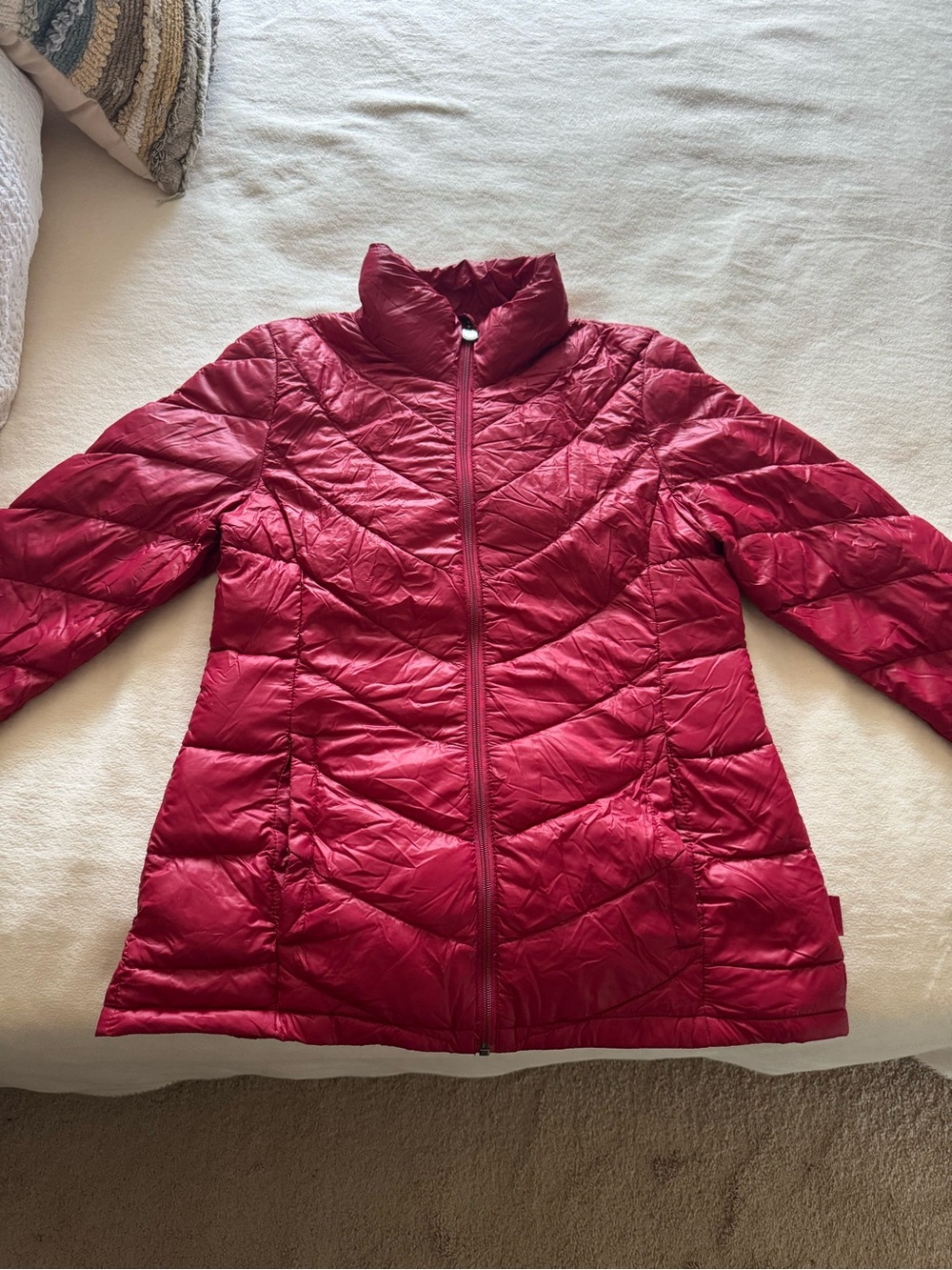 Calvin Klein Red Quilted Lightweight Puffer Jacket